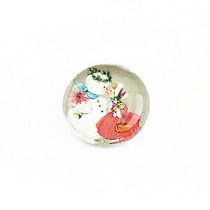 Cabochon sticla 18mm "Christmas" cod 1176