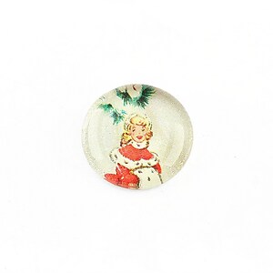 Cabochon sticla 18mm "Christmas" cod 1177