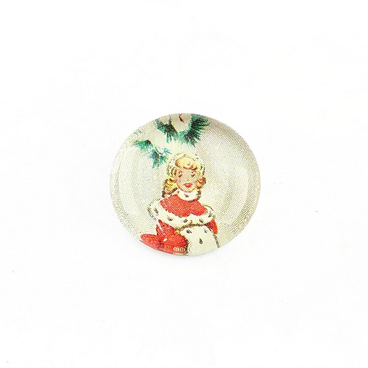 Cabochon sticla 18mm "Christmas" cod 1177