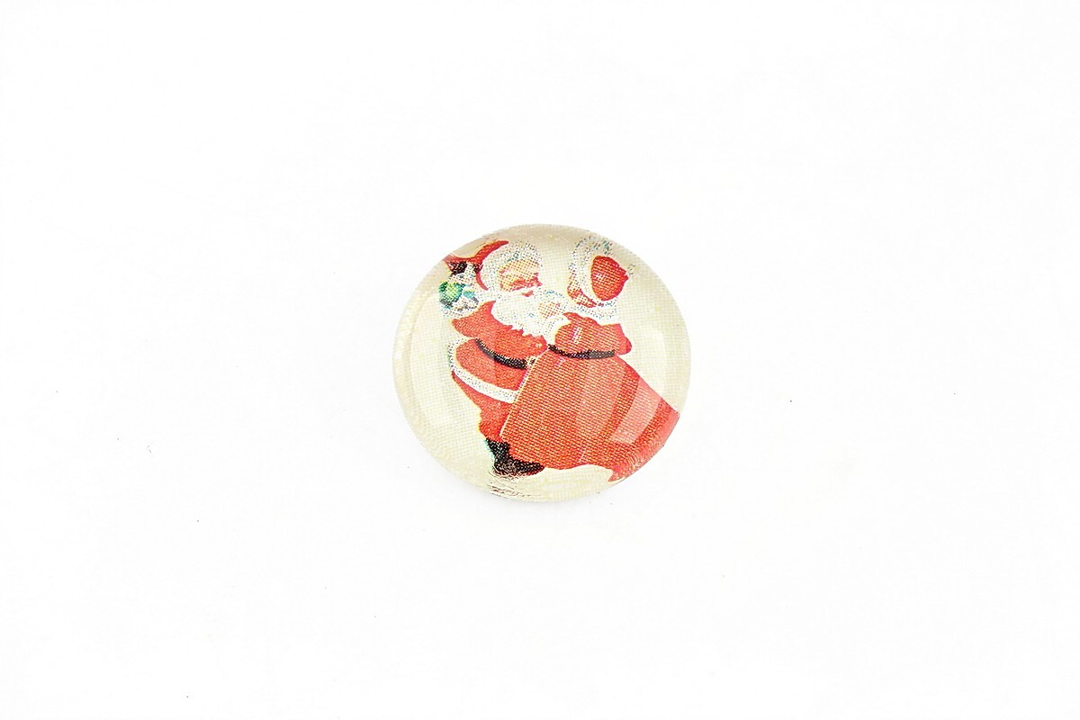 Cabochon sticla 18mm "Christmas" cod 1178