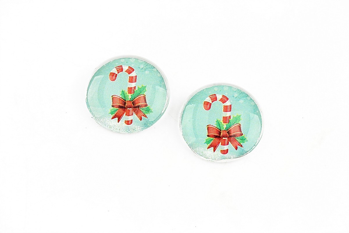 Cabochon sticla 16mm "Christmas" cod 1183