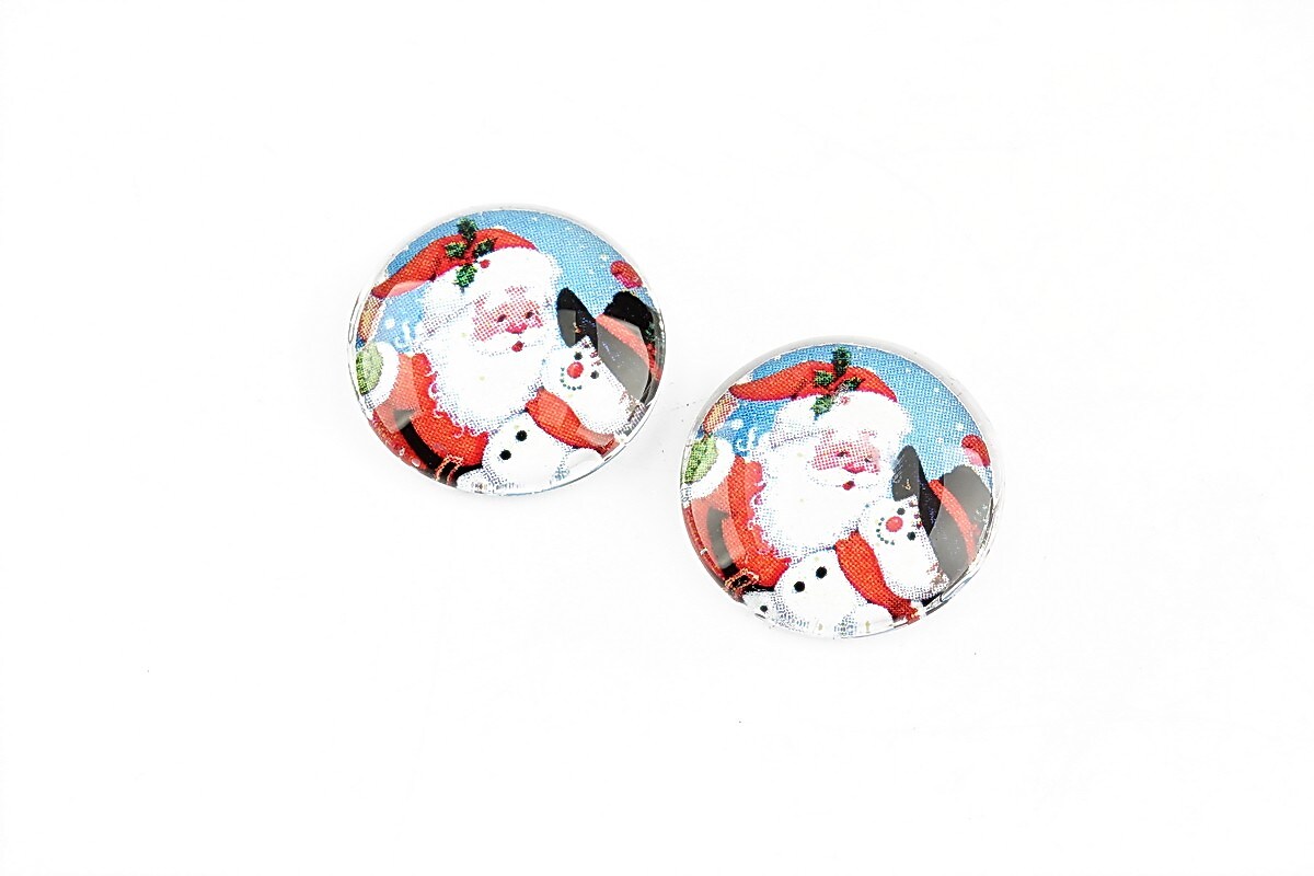 Cabochon sticla 16mm "Christmas" cod 1184