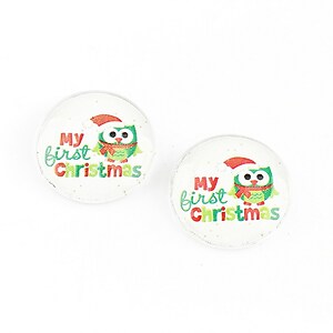 Cabochon sticla 16mm "Christmas" cod 1185