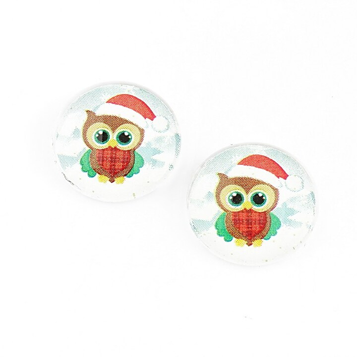 Cabochon sticla 16mm "Christmas" cod 1186