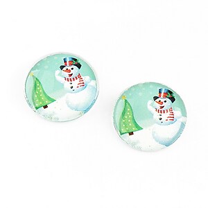 Cabochon sticla 16mm "Christmas" cod 1187