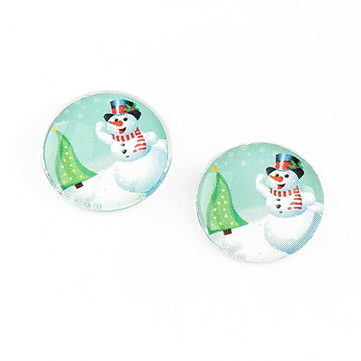 Cabochon sticla 16mm "Christmas" cod 1187