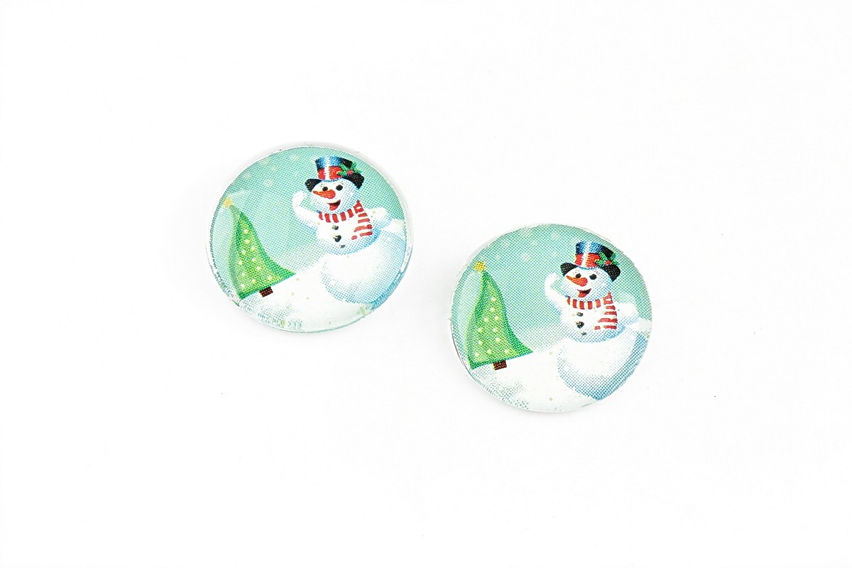 Cabochon sticla 16mm "Christmas" cod 1187