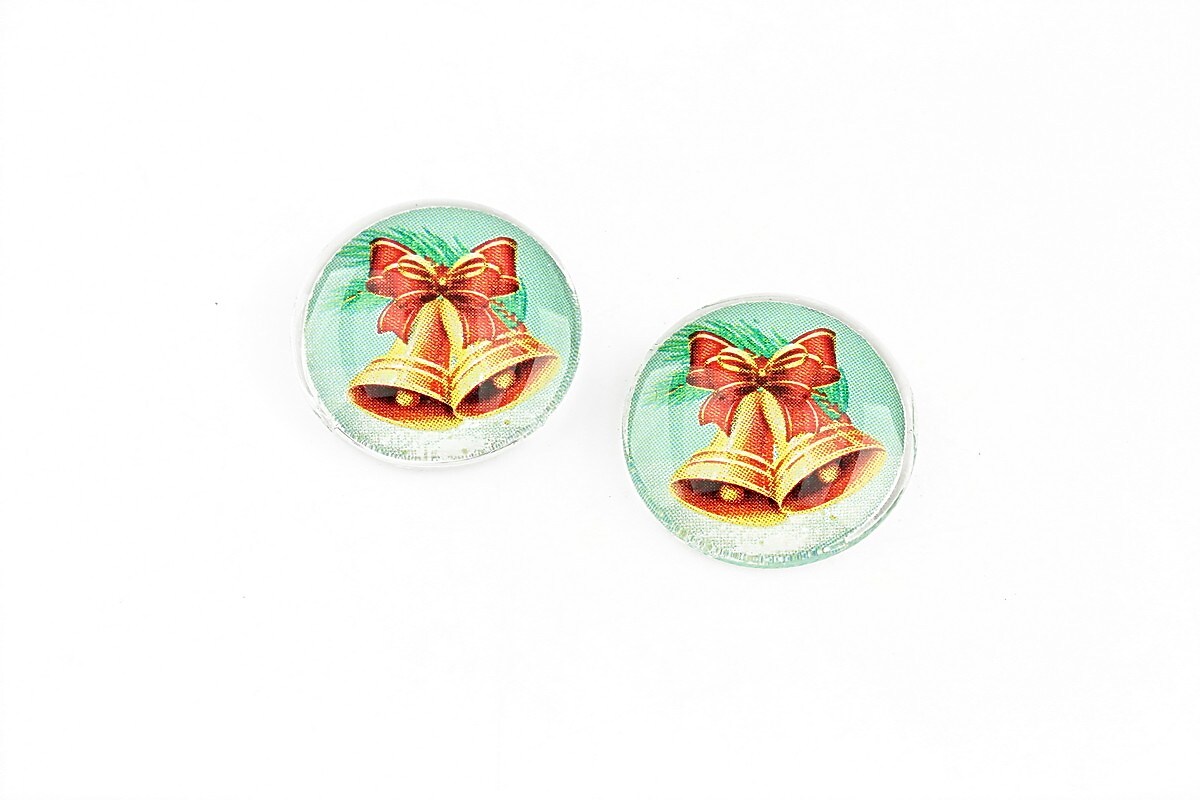 Cabochon sticla 16mm "Christmas" cod 1188