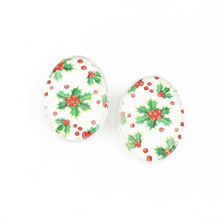 Cabochon sticla 18x13mm "Christmas" cod 1194