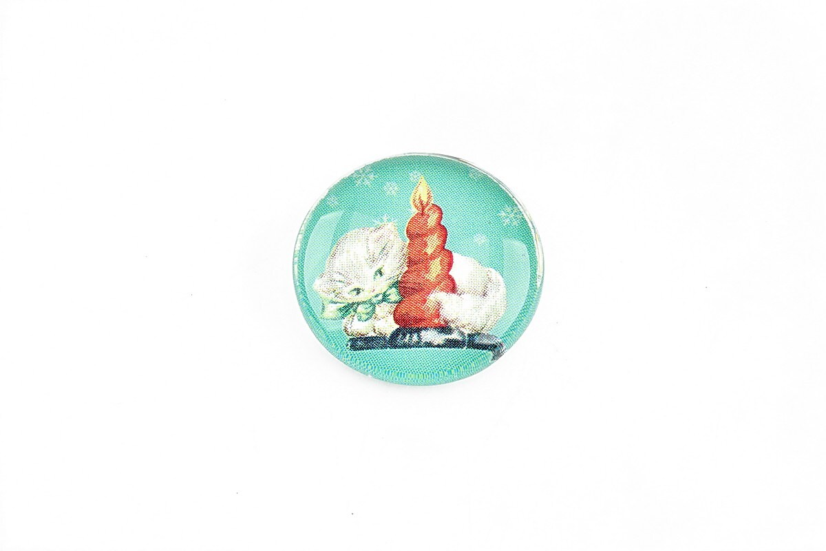 Cabochon sticla 20mm "Christmas" cod 1170