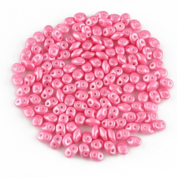 Margele Super Duo 2.5x5mm - Pearl Shine - Pink