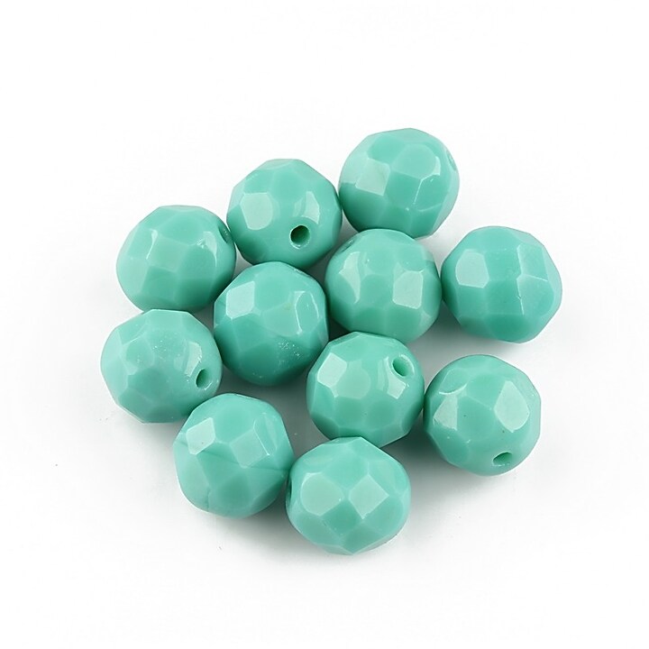 Margele fire polish 8mm - Opaque Turquoise