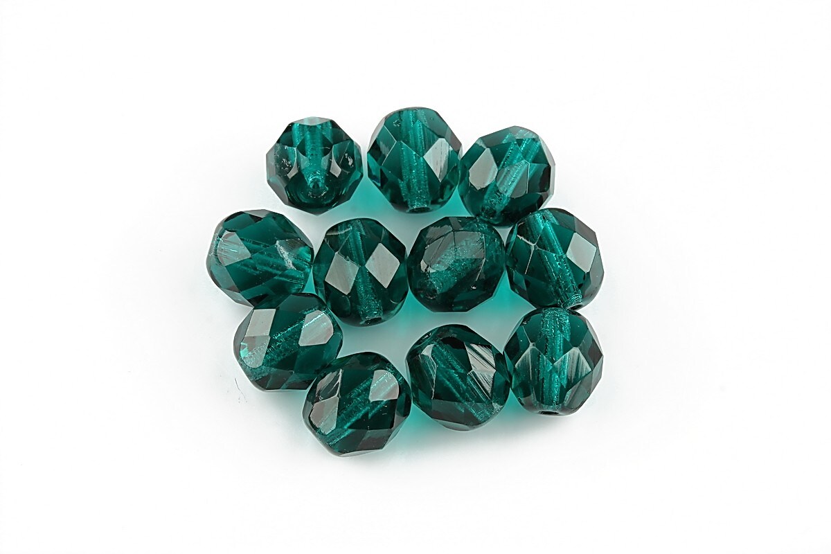 Margele fire polish 8mm  - Teal