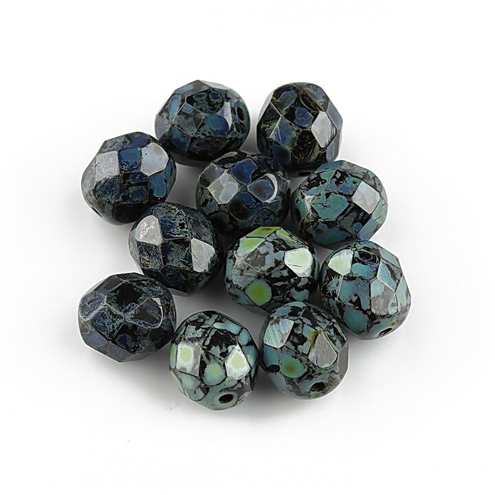 Margele fire polish 8mm - Jet - Picasso