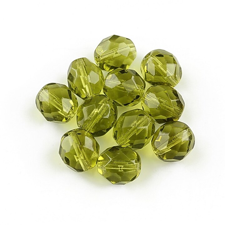 Margele fire polish 8mm - Dk Olivine