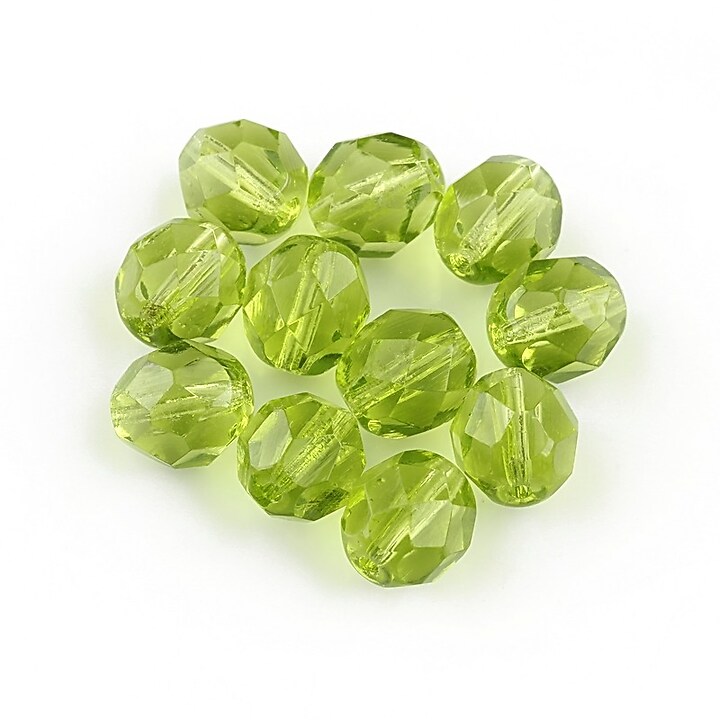 Margele fire polish 8mm - Lt Olivine