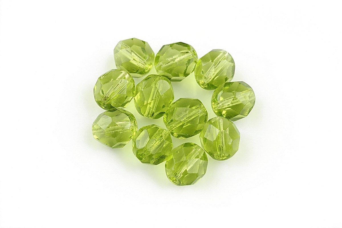 Margele fire polish 8mm - Lt Olivine