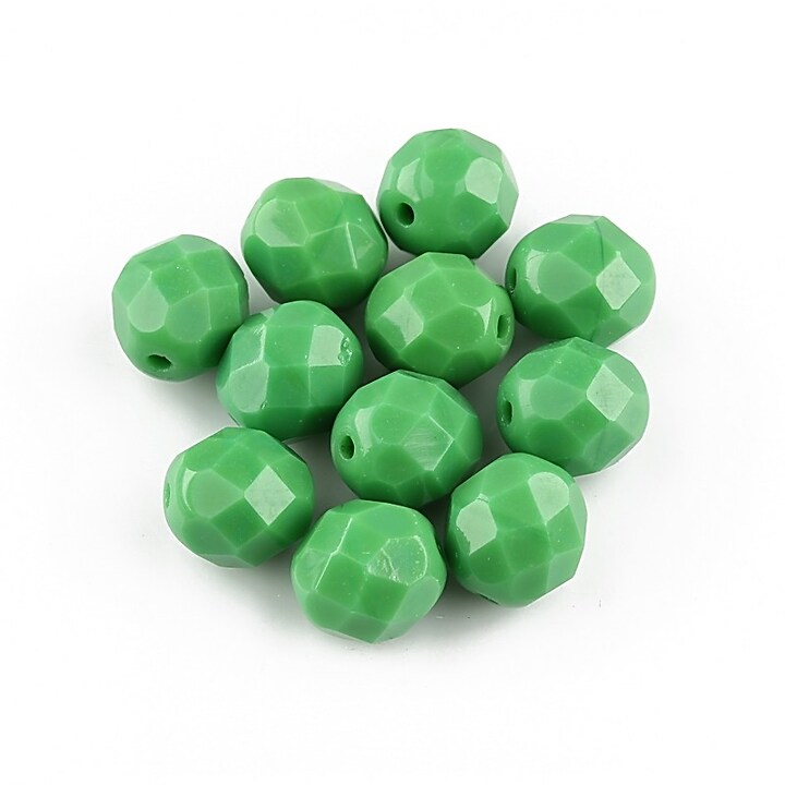 Margele fire polish 8mm - Opaque Green