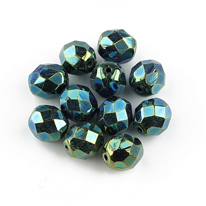 Margele fire polish 8mm - Iris - Green