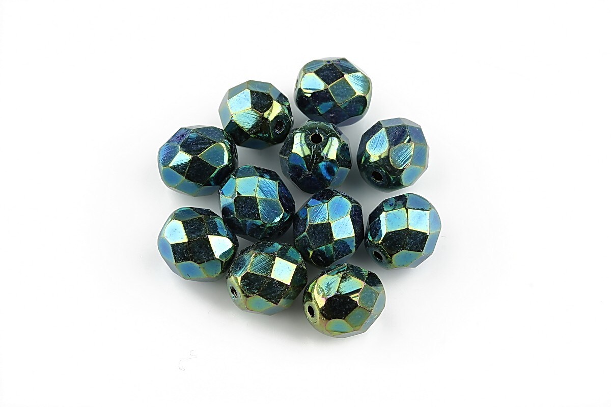 Margele fire polish 8mm - Iris - Green