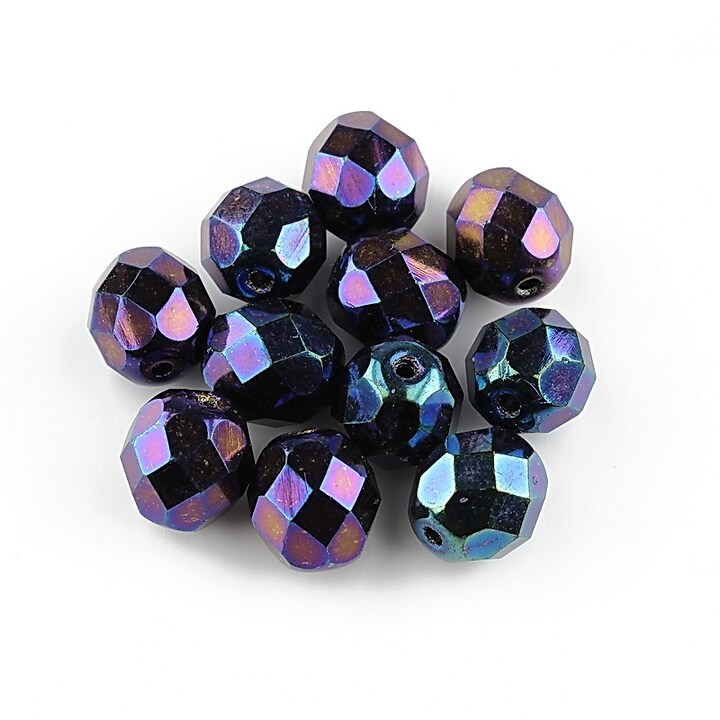 Margele fire polish 8mm - Iris - Blue