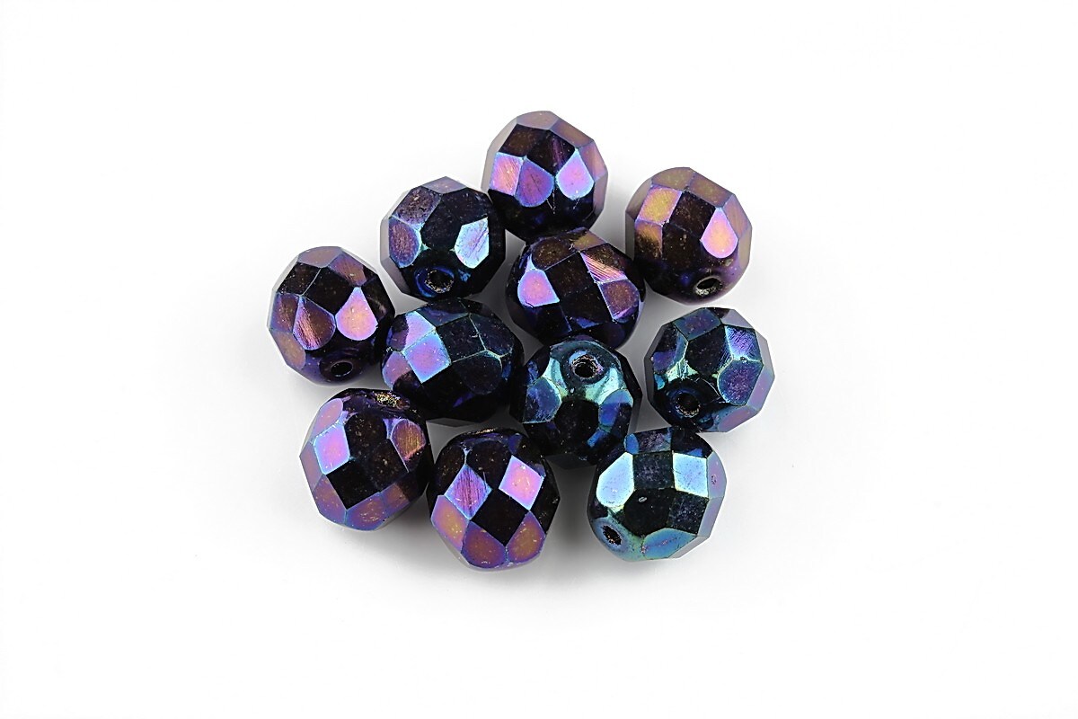 Margele fire polish 8mm - Iris - Blue
