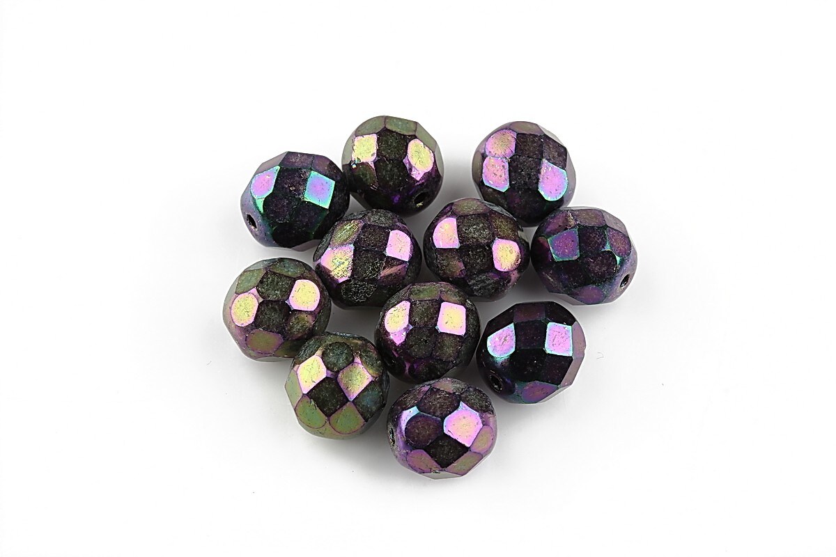 Margele fire polish 8mm - Iris - Purple