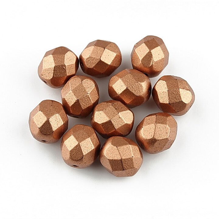 Margele fire polish 8mm - Matte - Metallic Copper