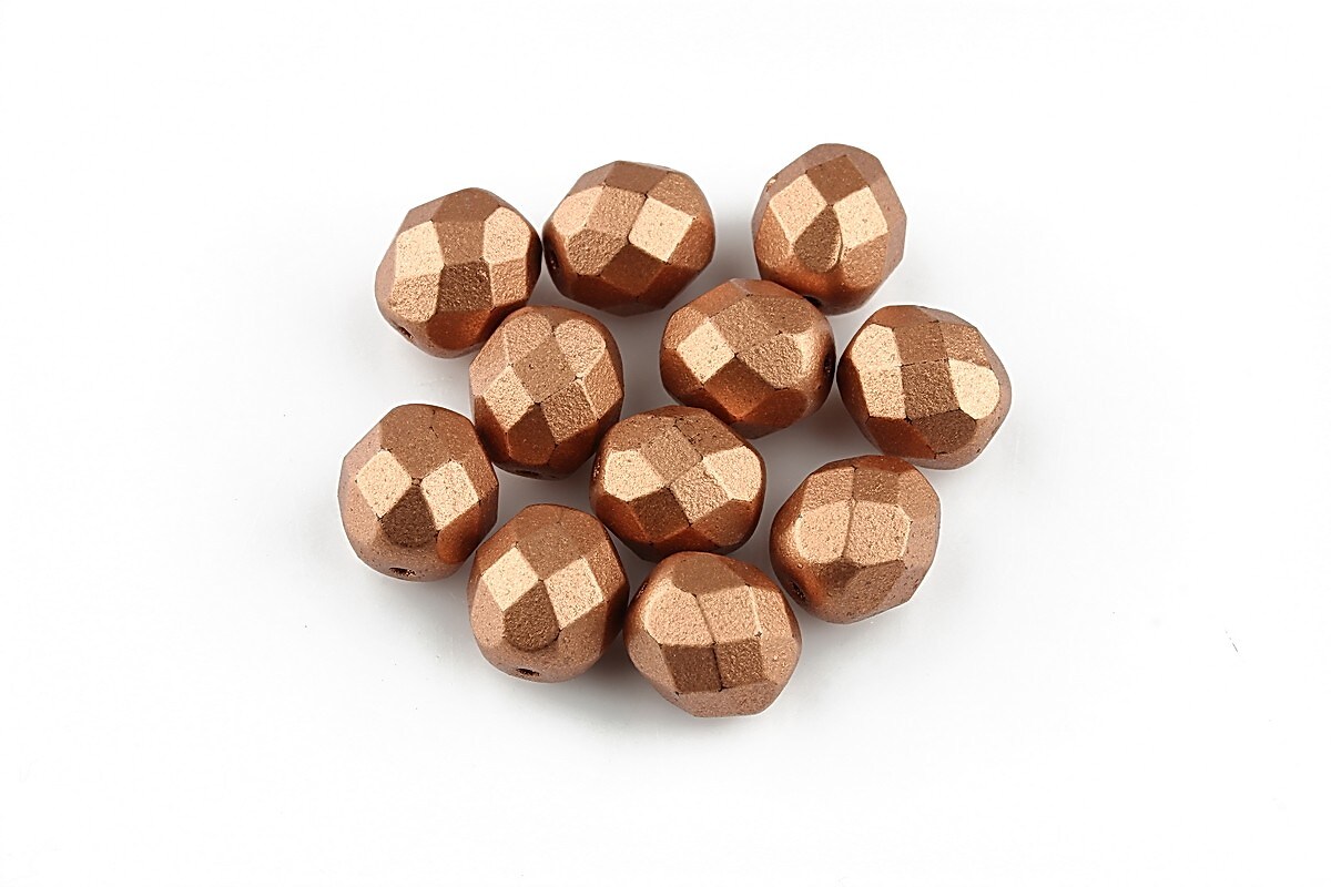 Margele fire polish 8mm - Matte - Metallic Copper