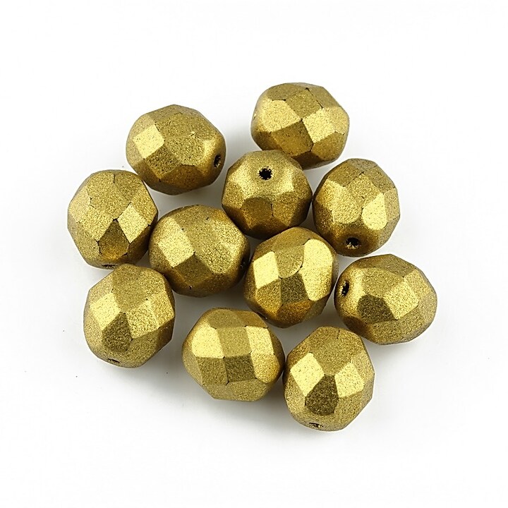Margele fire polish 8mm - Matte - Metallic Aztec Gold