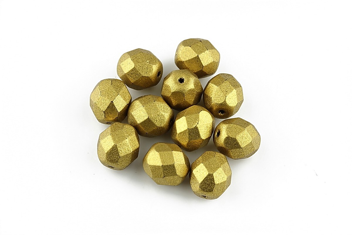 Margele fire polish 8mm - Matte - Metallic Aztec Gold