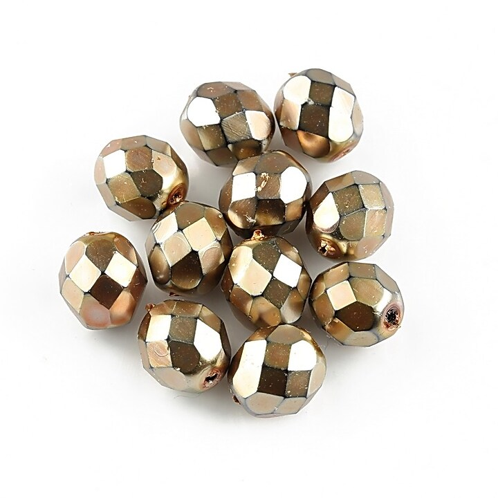Margele fire polish 8mm - Coated - Matallic Bronze