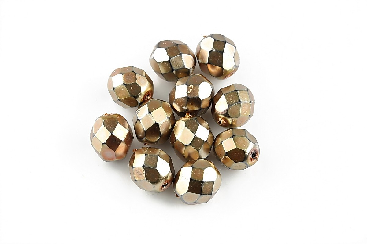 Margele fire polish 8mm - Coated - Matallic Bronze