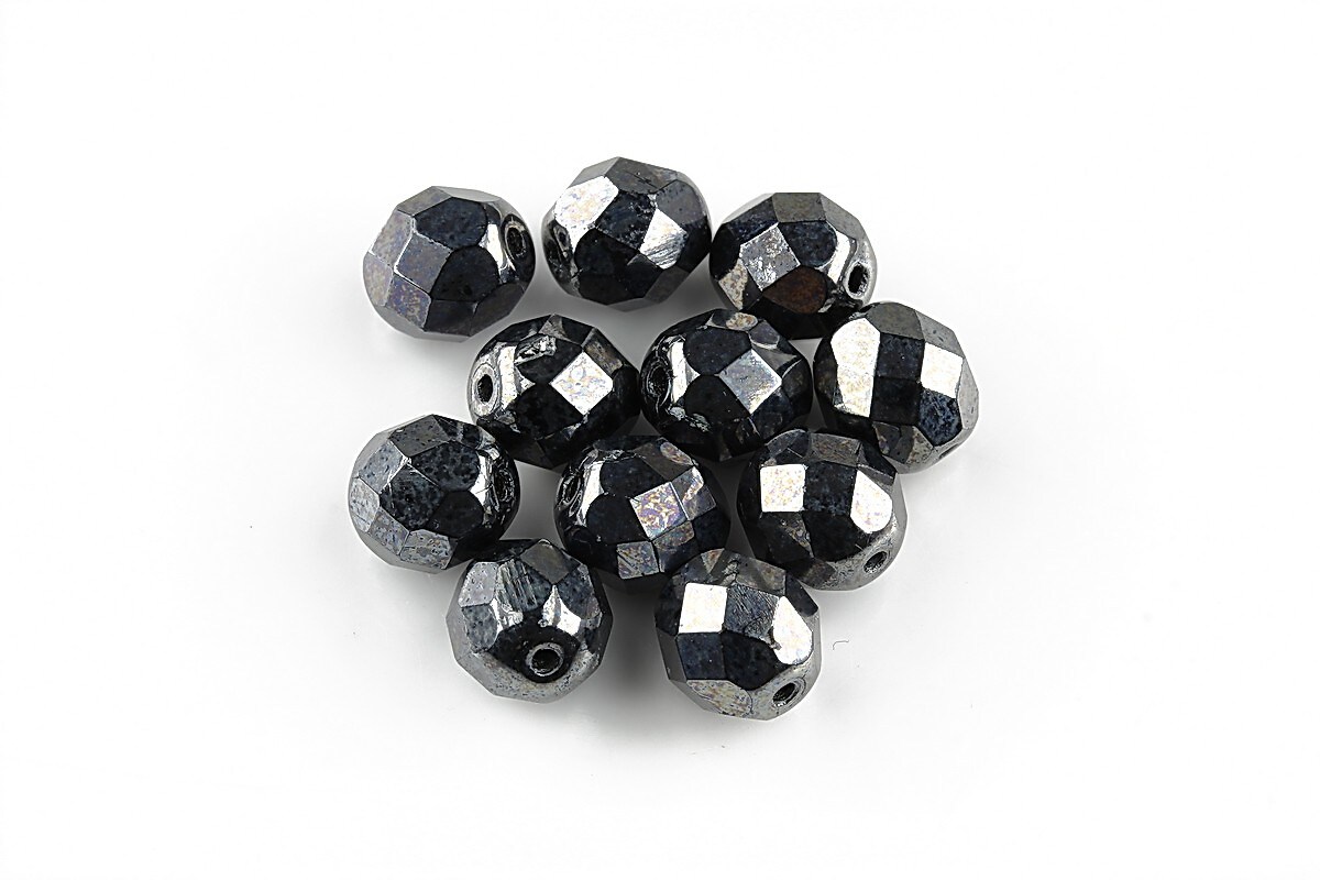 Margele fire polish 8mm  - Hematite