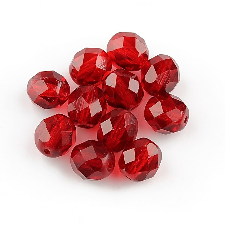Margele fire polish 8mm - Siam Ruby