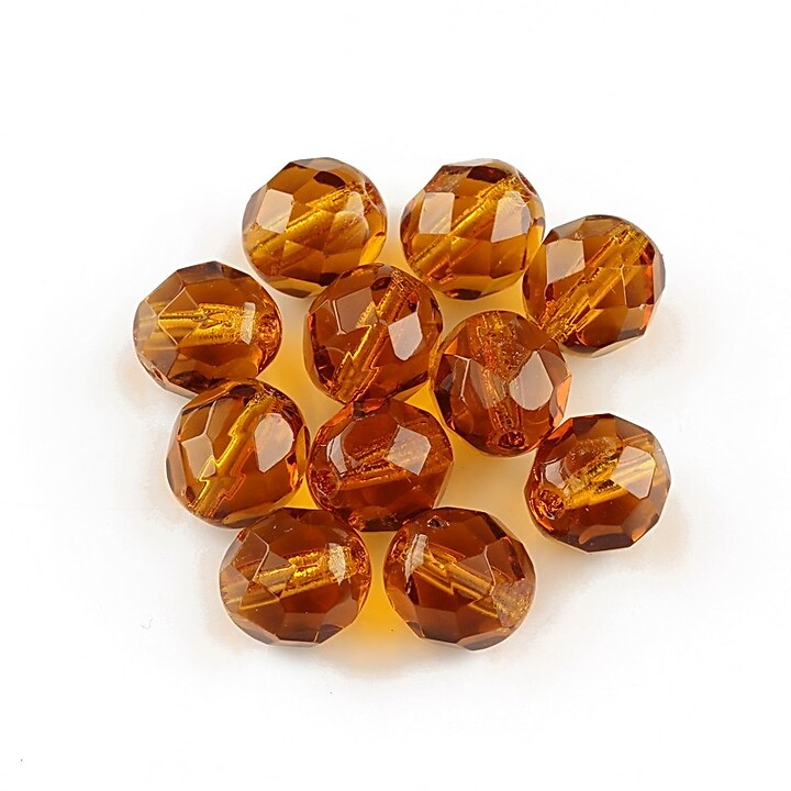 Margele fire polish 8mm - Dk Topaz