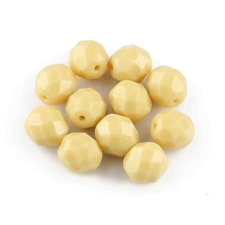 Margele fire polish 8mm - Ivory