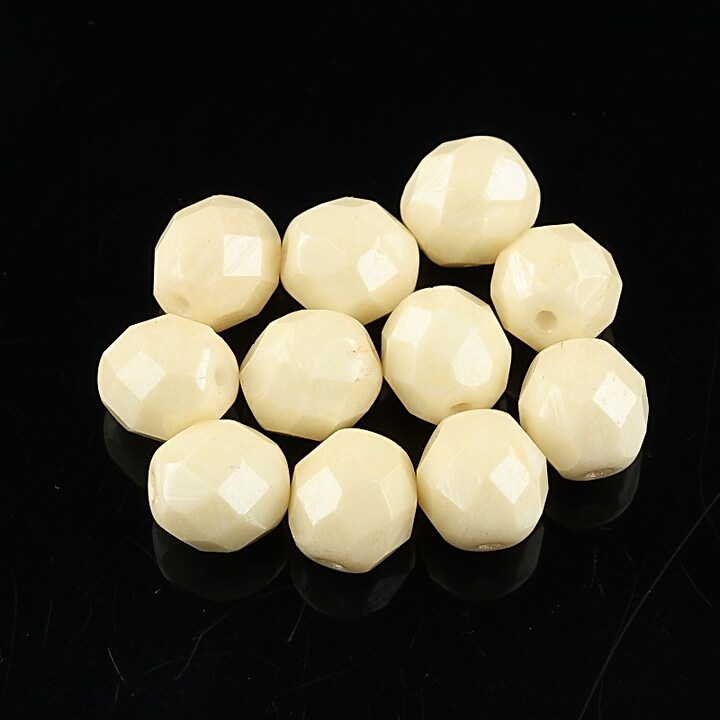 Margele fire polish 8mm - Luster - Opaque Beige