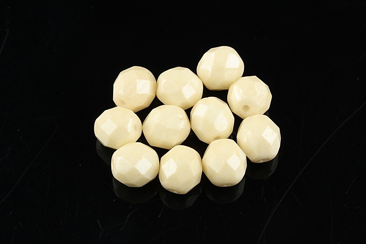 Margele fire polish 8mm - Luster - Opaque Beige