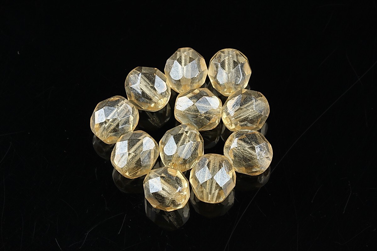 Margele fire polish 8mm - Luster - Transparent Champagne