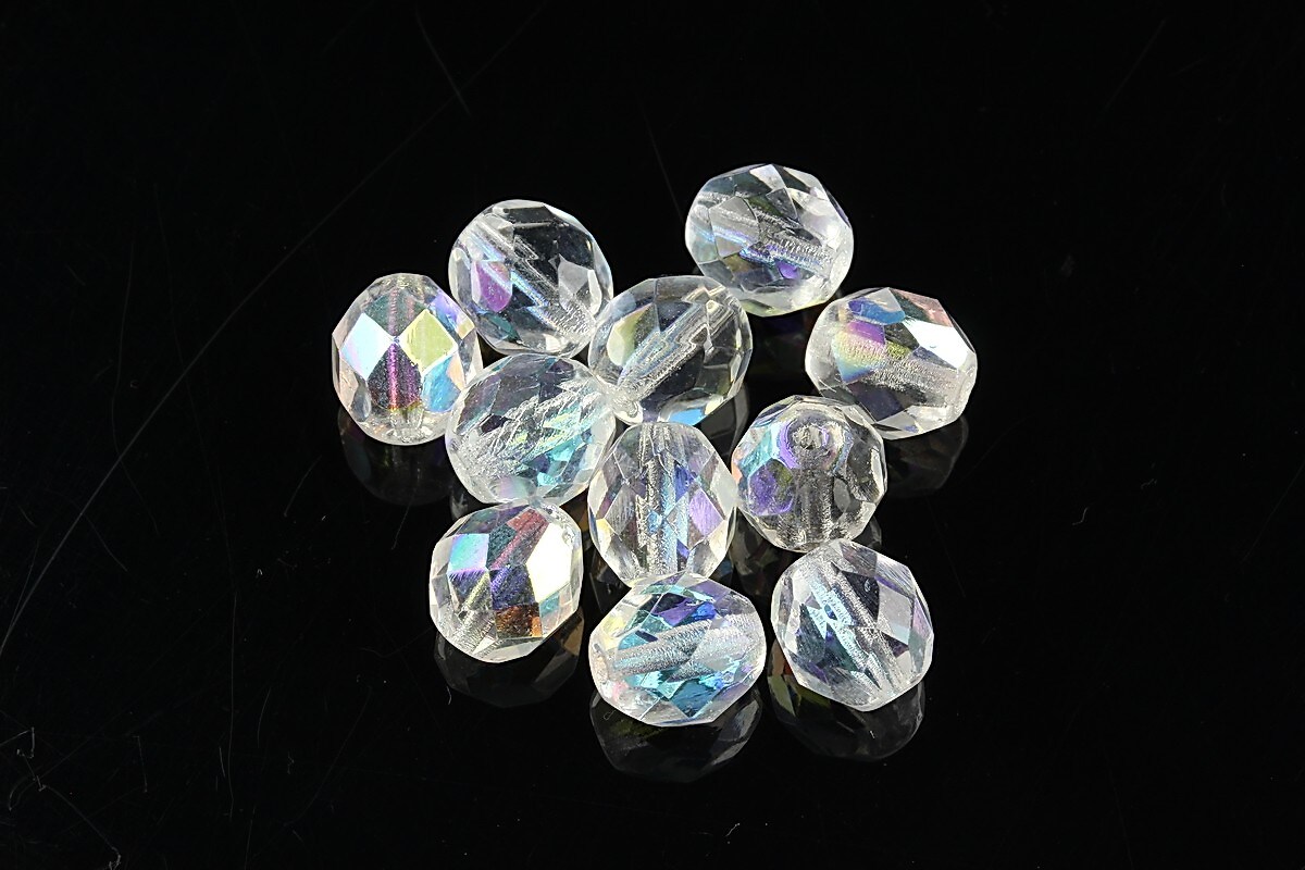 Margele fire polish 8mm - Crystal AB