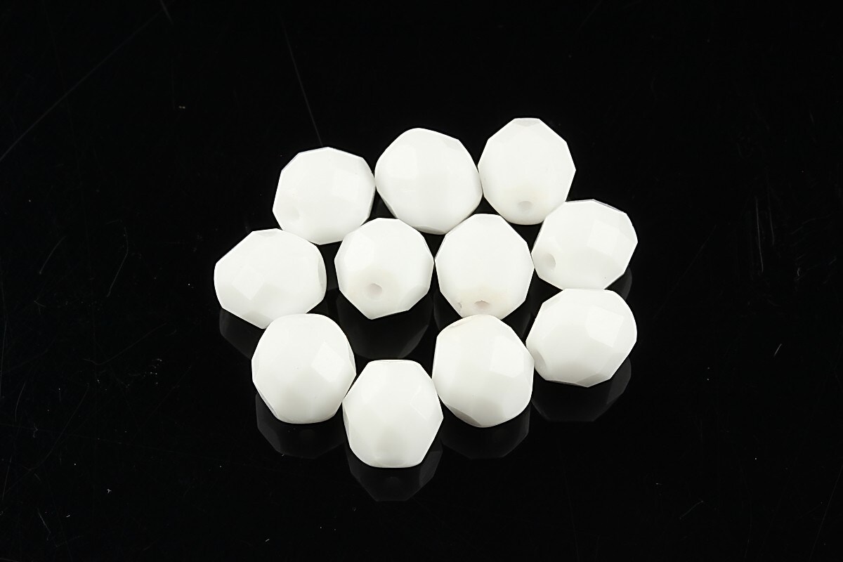 Margele fire polish 8mm - Alabaster