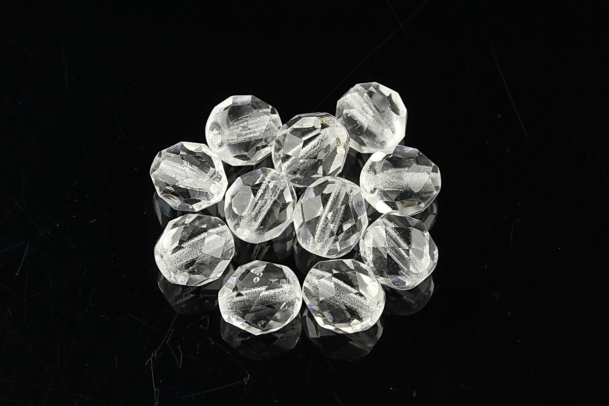 Margele fire polish 8mm  - Crystal