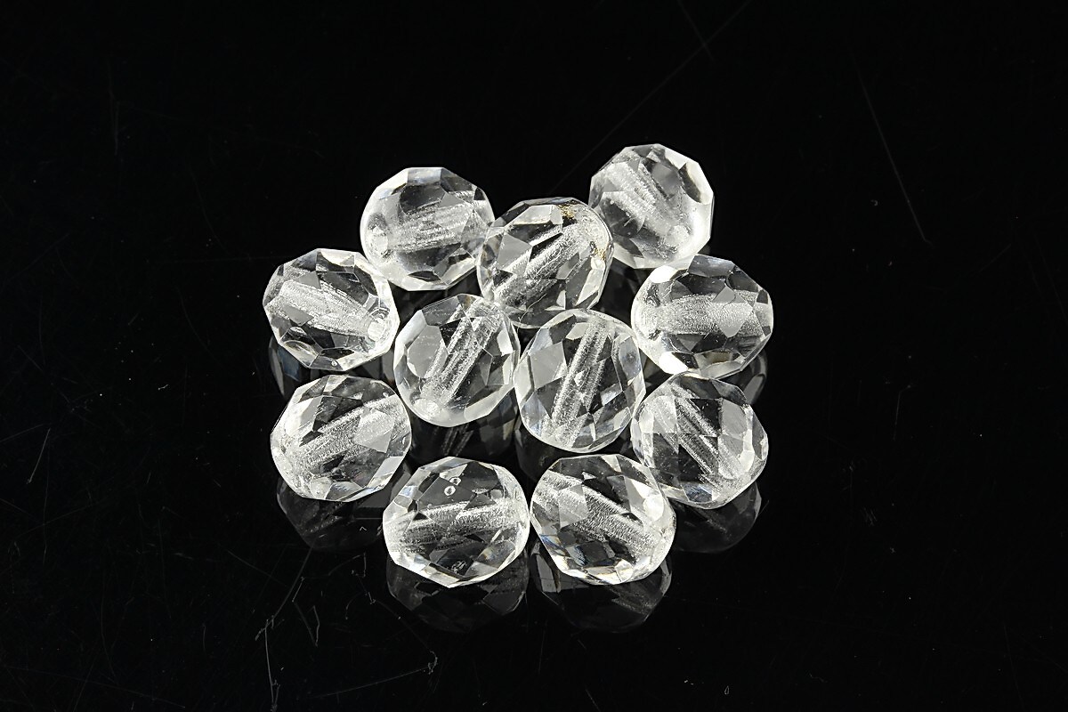 Margele fire polish 8mm - Crystal
