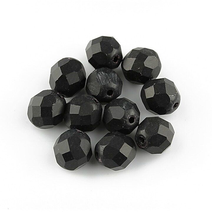 Margele fire polish 8mm - Matte - Jet