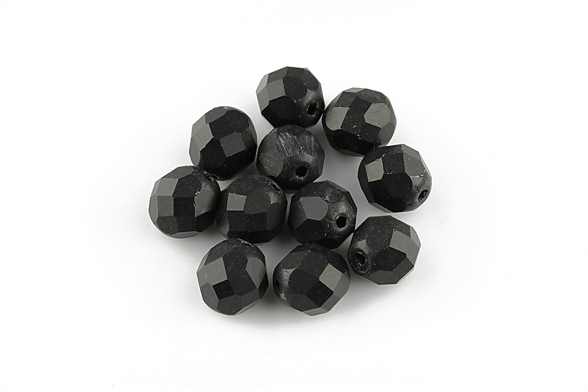 Margele fire polish 8mm - Matte - Jet