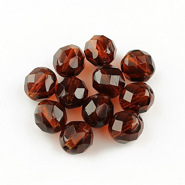Margele fire polish 8mm - Dk Topaz