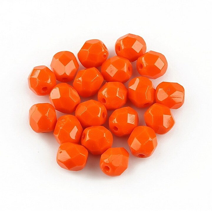 Margele fire polish 6mm - Opaque Bright Orange