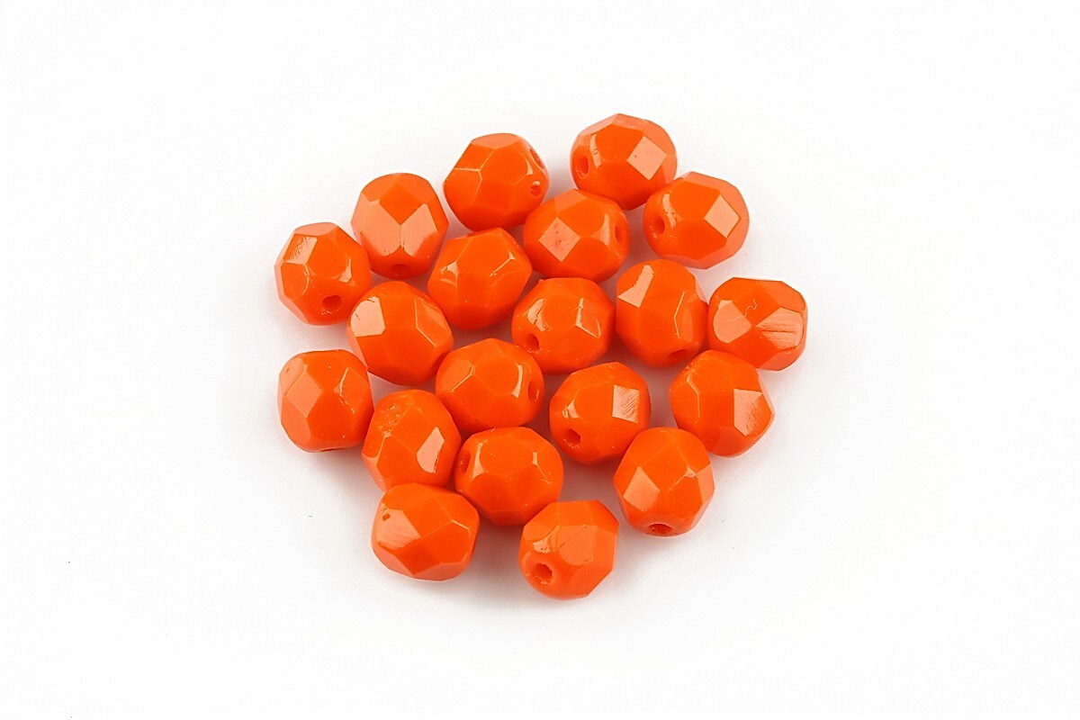 Margele fire polish 6mm - Opaque Bright Orange