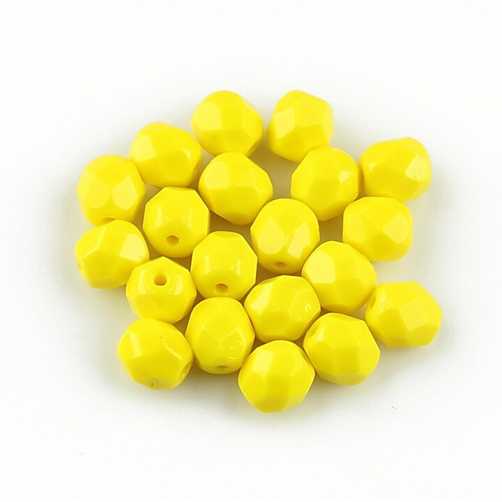 Margele fire polish 6mm - Opaque Yellow